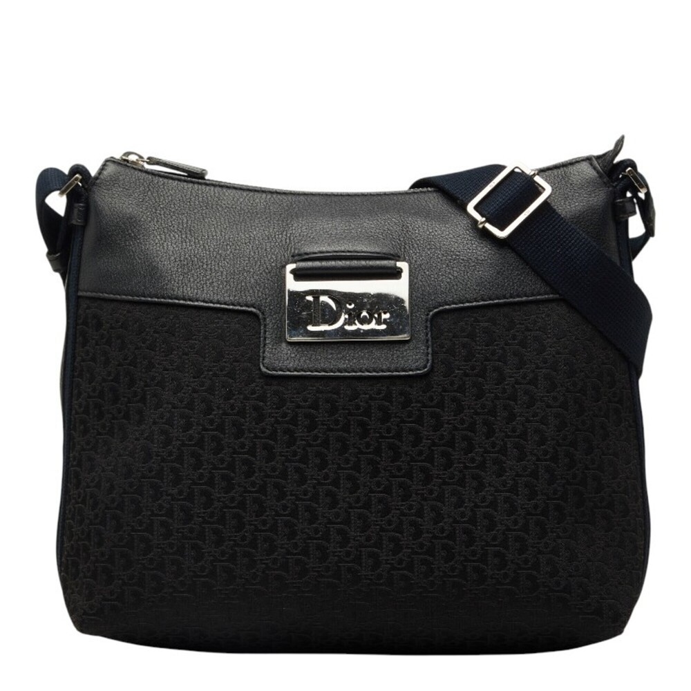 CHRISTIAN DIOR Black Leather Trotter Shoulder Bag - Picture 1 of 11